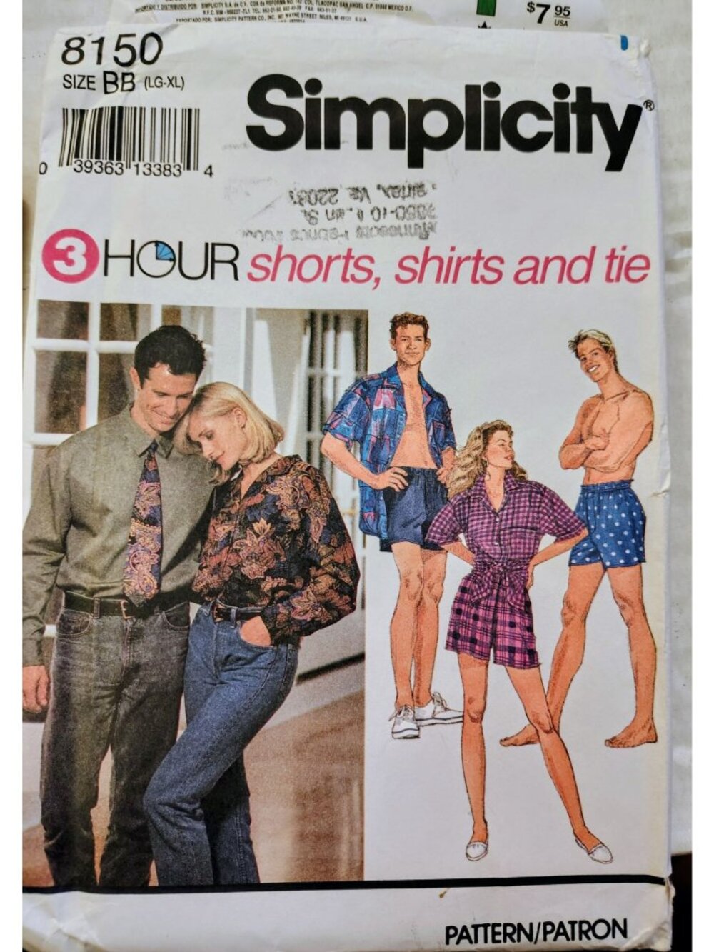 Simplicity pattern 8150 Unisex LG/XL Shirt, Shorts, Tie VTG 1996